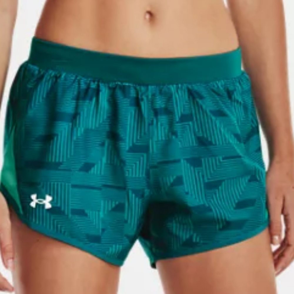Under Armour Fly by 2.0 Printed Womens Shorts Green Size Small
